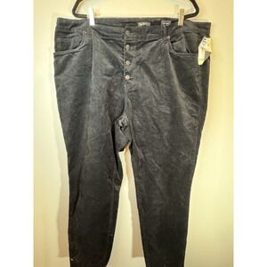 NWT Supplies Plus Size Black Corduroy Button Fly Pants Size 20W
